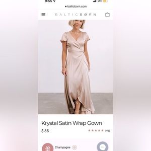 Baltic Born bridesmaid dress/formal satin dress size XL adjustabl